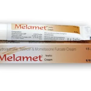 Melamet Cream 15gm Hydroquinone 2%, Tretinoin 0.025%, Mometasone Furoate 0.1%