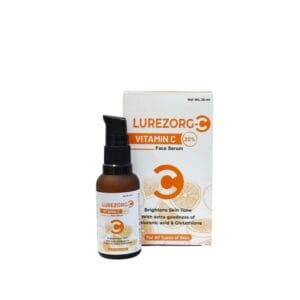 Lurezorg Vitamin C 20% Face Serum with Hyaluronic Acid & Glutathione – Brightening Serum for Dark Spots, Uneven Skin Tone & Glow – 30ml